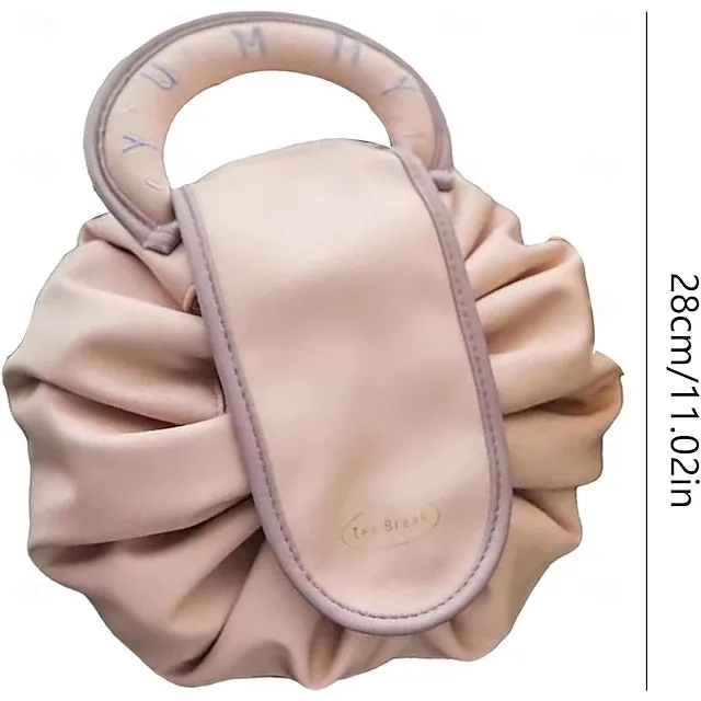 Drawstring Makeup Bag, Large Cosmetic Bag, Portable Waterproof Toiletry Organizer for Women, Travel Makeup Pouch, Female Cosmetic Bag, Make Up Bags for Toiletries and Accessories