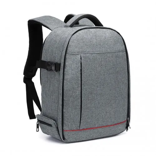 E6928 - Kono Water Resistant Shockproof DSLR Camera Backpack - Light Grey