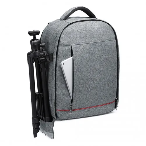 E6928 - Kono Water Resistant Shockproof DSLR Camera Backpack - Light Grey