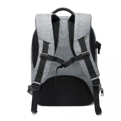 E6928 - Kono Water Resistant Shockproof DSLR Camera Backpack - Light Grey