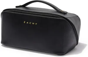EACHY Travel Makeup Bag,Large Capacity Cosmetic Bags for Women,Waterproof Portable Pouch Open Flat Toiletry Bag Make up Organizer with Divider and Handle