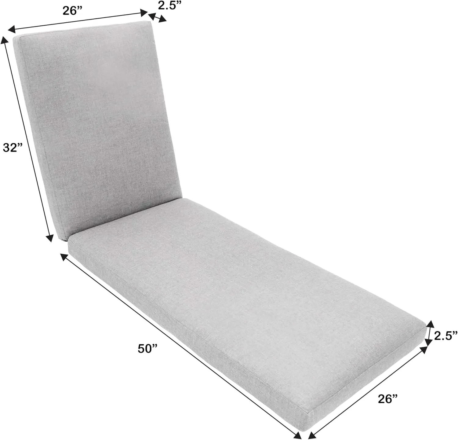 Eddie Bauer Chaise Cushion, 26" X 50" X 2 1/2", Canvas Taupe