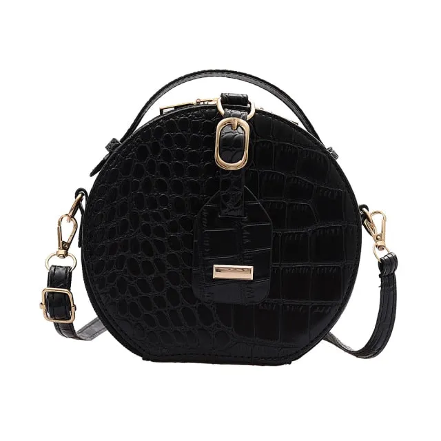 Efficient shipping Popular Simple PU Crossbody Small Shoulder Giveaway offer Casual Purse Daily Alligator Bag Female Women Lady Round Bag Handbag