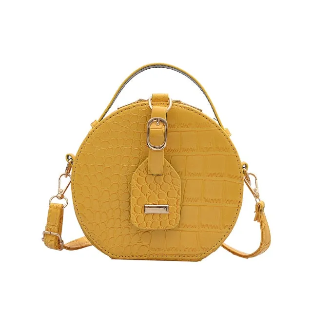 Efficient shipping Popular Simple PU Crossbody Small Shoulder Giveaway offer Casual Purse Daily Alligator Bag Female Women Lady Round Bag Handbag