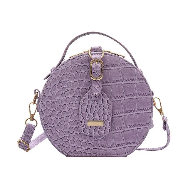 Efficient shipping Popular Simple PU Crossbody Small Shoulder Giveaway offer Casual Purse Daily Alligator Bag Female Women Lady Round Bag Handbag