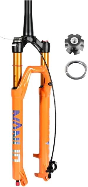 Electric Mountain Bikes Suspension Forks 1 1/8 Tapered Bicycles Front Fork 26 27.5 29 Inch Spread 100mm 9mm QR Travel 120mm Lockable Damping Adjustment (Color : Orange Remote, Size : 26inch)
