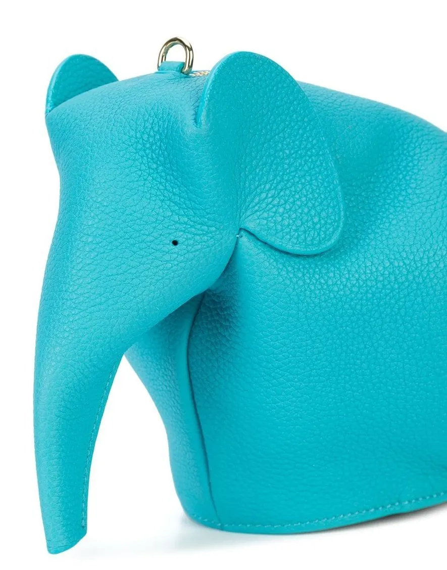 Elephant Mini Bag - Blue, Stone Blue, Turquoise, Brown