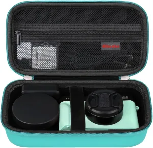 Elonbo 4K Digital Camera Carrying Case for Femivo/VETEK/IWEUKJLO/VJIANGER/WIKICO/Saneen/OIEXI 4K 48MP Vlogging Camera, Travel Compact Camera Storage Cover Bag Organizer Holder, Green