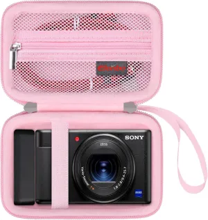 Elonbo Carrying Case for Sony ZV-1F/ ZV-1 II/ZV-1 Vlog Digital Camera for Content Creators, Sony ZV1 Vlogging Camera Hard Travel Bag, Mesh Pocket fits Battery Card Reader Cable, Pink
