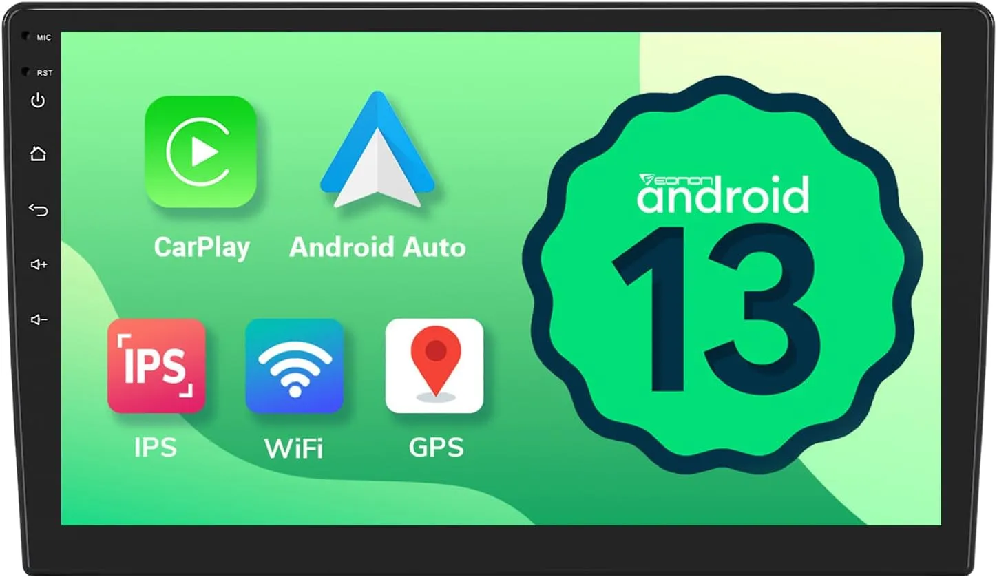 Eonon Android 13 Double Din Car Stereo, 10.1 Inch Wireless CarPlay & Android Auto Touchscreen Head Unit, BT, AM/FM, WiFi, Rear View, 2G 32G, UA13-PLUS