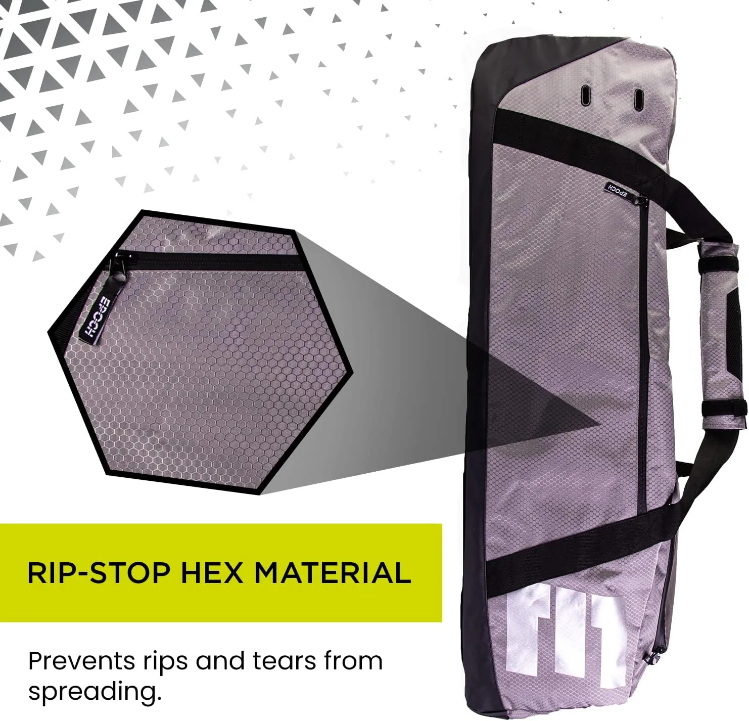 Epoch Lacrosse - Elite Gear Bag for Men and Women – Lacrosse Duffle Bag, Rip-Stop Hex Material, Vented Main Compartment, Spacious Design - Grey (Elite Gear Bag - Gray)