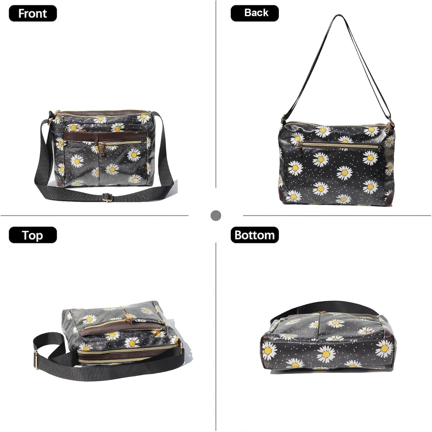 ESVAN Nylon Crossbody Bag For Women Waterproof Lightweight Casual Multi Pockets Shoulder Handbag Purse