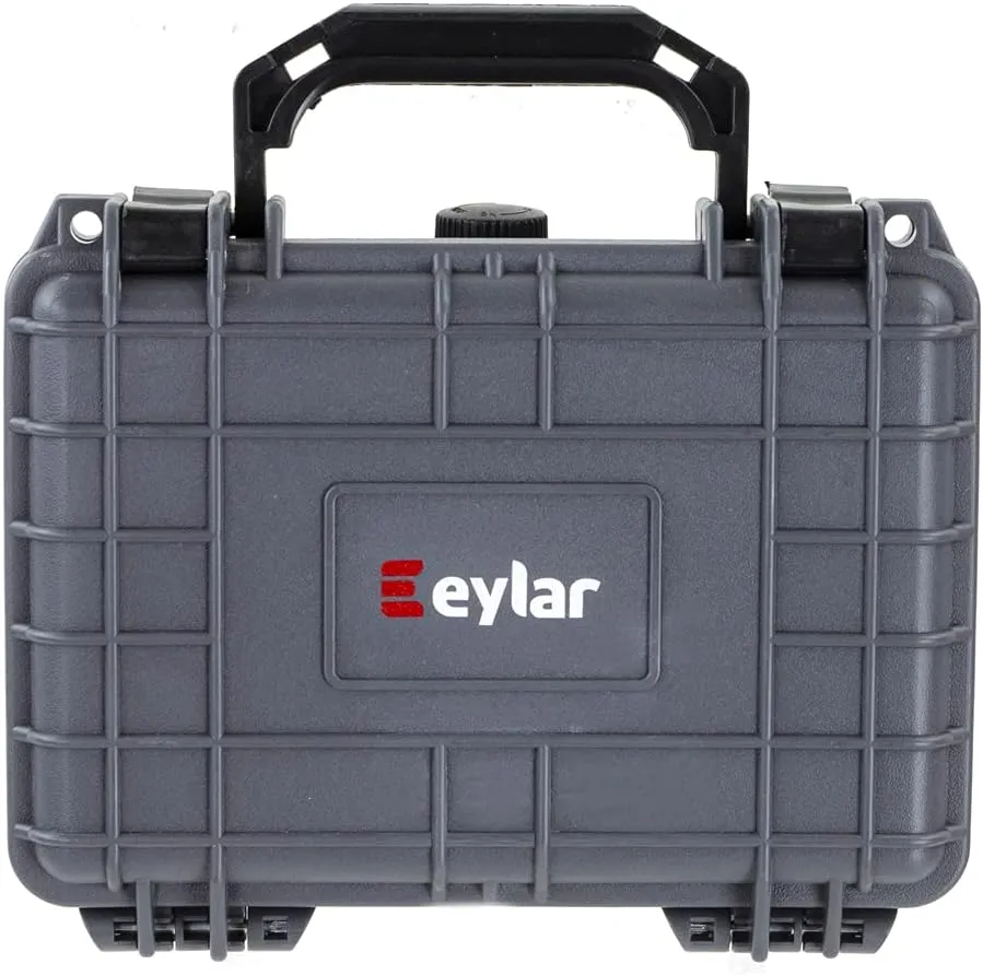 Eylar Protective Hard Case Water & Shock Proof w/Foam TSA Approved 8.12 inch 6.56 inch 3.56 inch (Gray)