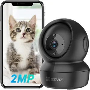 EZVIZ 360° Pan/Tilt WiFi Security Camera Indoor, Cameras for Home Security, Baby Monitor with Camera and Audio, Pet Camera with Phone App, Night Vision,Motion Detection,2-Way Audio(C6N Black)(Renewed)