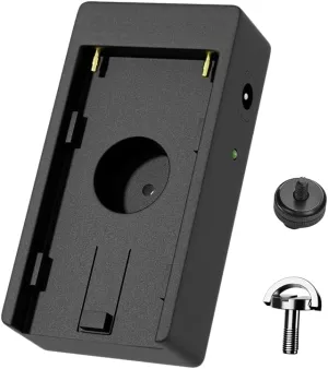 F1TP NP-F Battery Adapter Plate with 7.2V-8.4V DC (5.5/2.1mm) Output, 1/4" Screw Mount, Compatible with Sony NP-F970 F960 F770 F570 F550, Power for DSLR, Mirrorless Camera, Video Monitor (NP F V1.0)