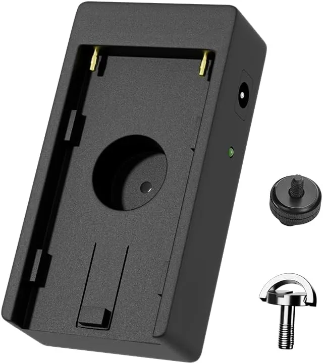F1TP NP-F Battery Adapter Plate with 7.2V-8.4V DC (5.5/2.1mm) Output, 1/4" Screw Mount, Compatible with Sony NP-F970 F960 F770 F570 F550, Power for DSLR, Mirrorless Camera, Video Monitor (NP F V1.0)