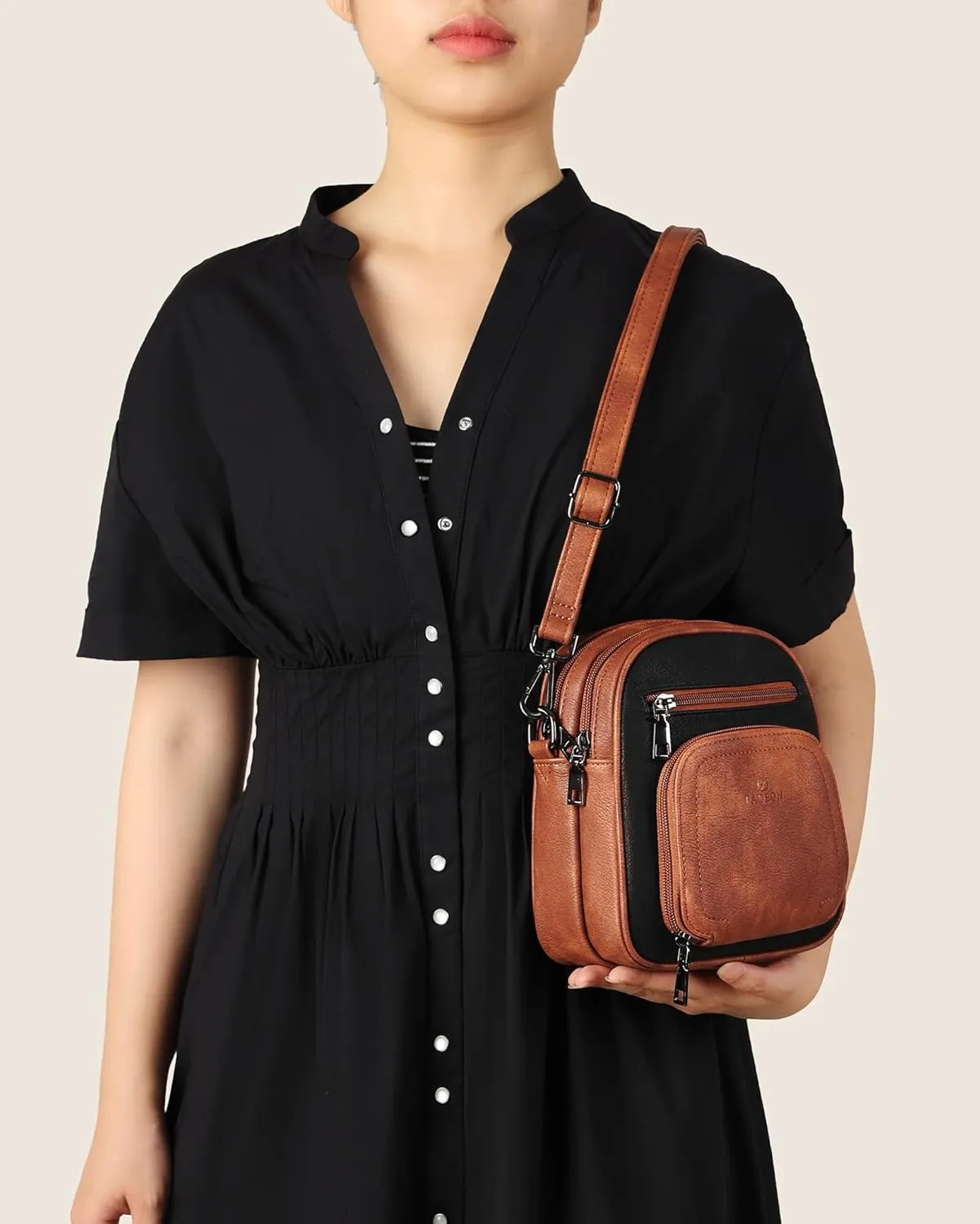 FADEON Small Purses for Women Crossbody Bags, Designer PU Leather Mini Cross Body Purse Travel Shoulder Bag Card Slots