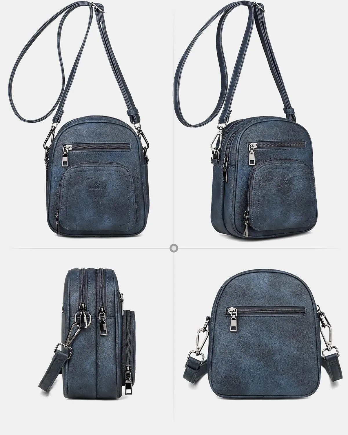FADEON Small Purses for Women Crossbody Bags, Designer PU Leather Mini Cross Body Purse Travel Shoulder Bag Card Slots