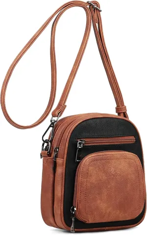 FADEON Small Purses for Women Crossbody Bags, Designer PU Leather Mini Cross Body Purse Travel Shoulder Bag Card Slots