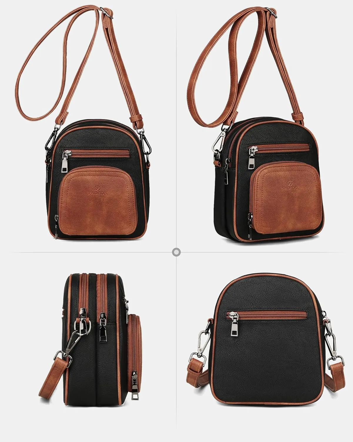 FADEON Small Purses for Women Crossbody Bags, Designer PU Leather Mini Cross Body Purse Travel Shoulder Bag Card Slots
