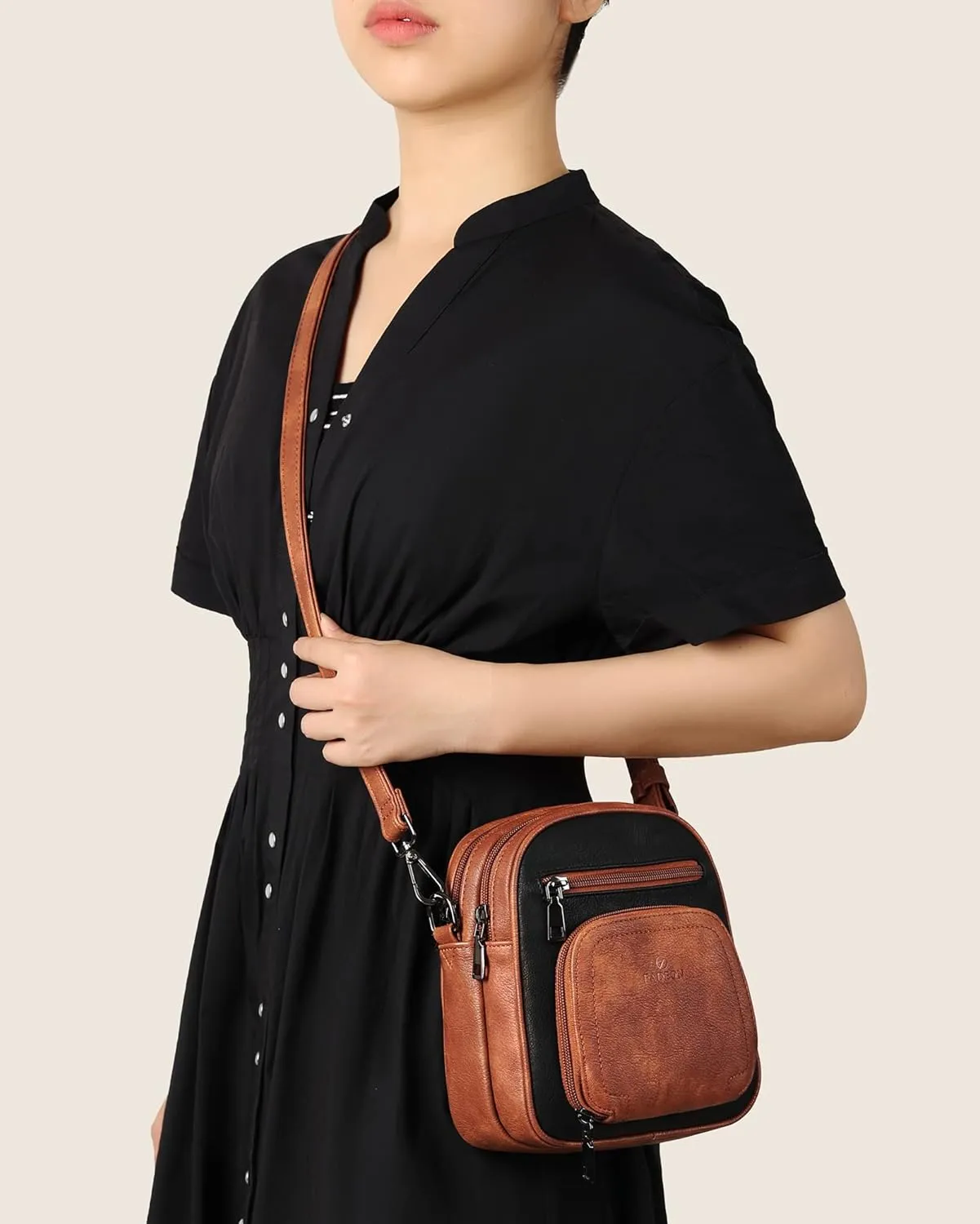 FADEON Small Purses for Women Crossbody Bags, Designer PU Leather Mini Cross Body Purse Travel Shoulder Bag Card Slots