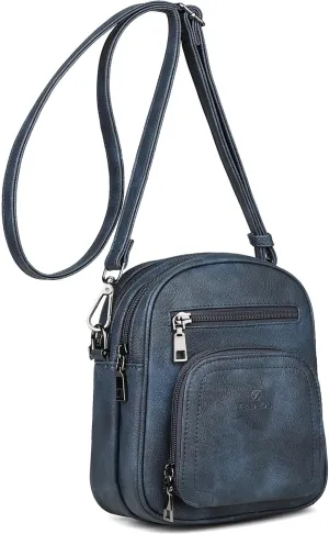 FADEON Small Purses for Women Crossbody Bags, Designer PU Leather Mini Cross Body Purse Travel Shoulder Bag Card Slots