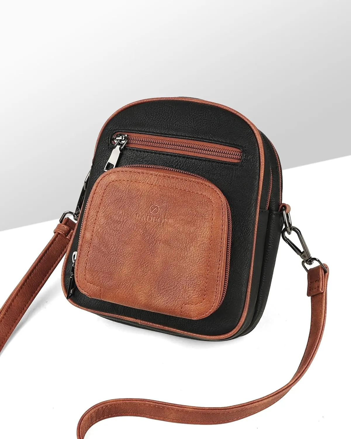 FADEON Small Purses for Women Crossbody Bags, Designer PU Leather Mini Cross Body Purse Travel Shoulder Bag Card Slots