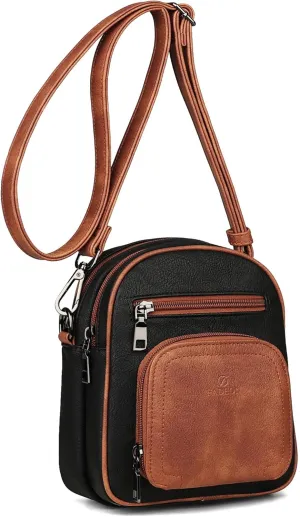 FADEON Small Purses for Women Crossbody Bags, Designer PU Leather Mini Cross Body Purse Travel Shoulder Bag Card Slots