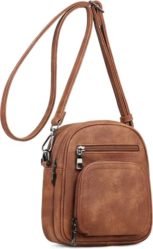 FADEON Small Purses for Women Crossbody Bags, Designer PU Leather Mini Cross Body Purse Travel Shoulder Bag Card Slots