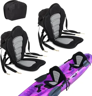 FAHKNS 2-Pack Kayak Seats, Kayak Accessories, SUP Paddle Board Seats, Luxury Padded Canoe Back Seat with Removable Storage Bag, 4 Adjustable Straps for Kayaking, Canoeing, Rafting, Fishing