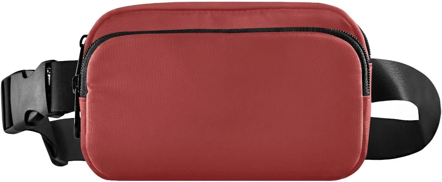 Fanny Pack for Women Men with Zipper Brown Fashion Waist Pack, Small Cross Body bags for Running,Hiking,Cycling,Travel 20833