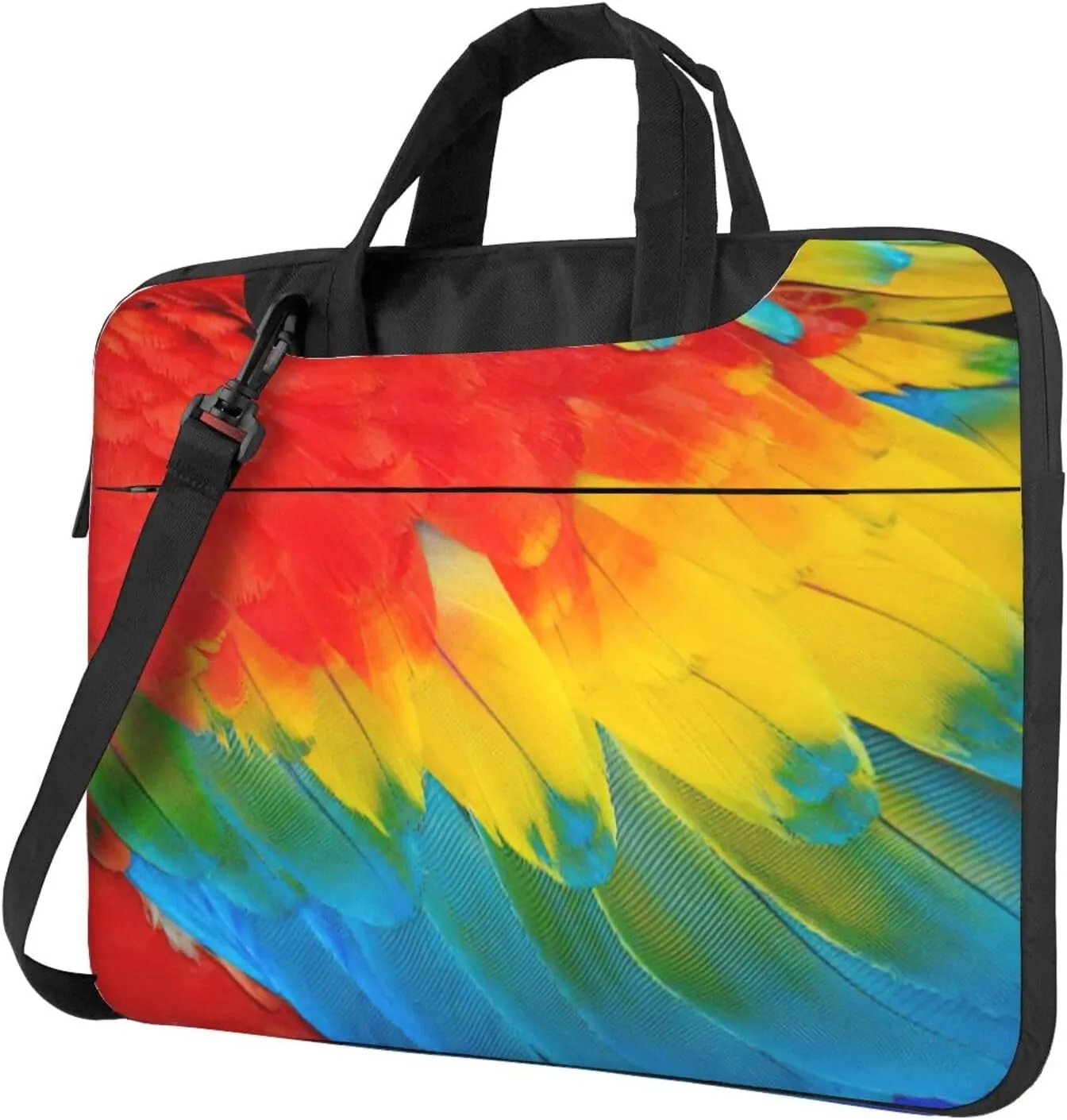 Fantastic Parrot Feather Print Laptop Bag,Can Use It Freely As A Shoulder Bag,Crossbody Bag,And Briefcase