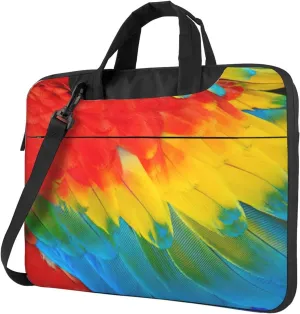 Fantastic Parrot Feather Print Laptop Bag,Can Use It Freely As A Shoulder Bag,Crossbody Bag,And Briefcase