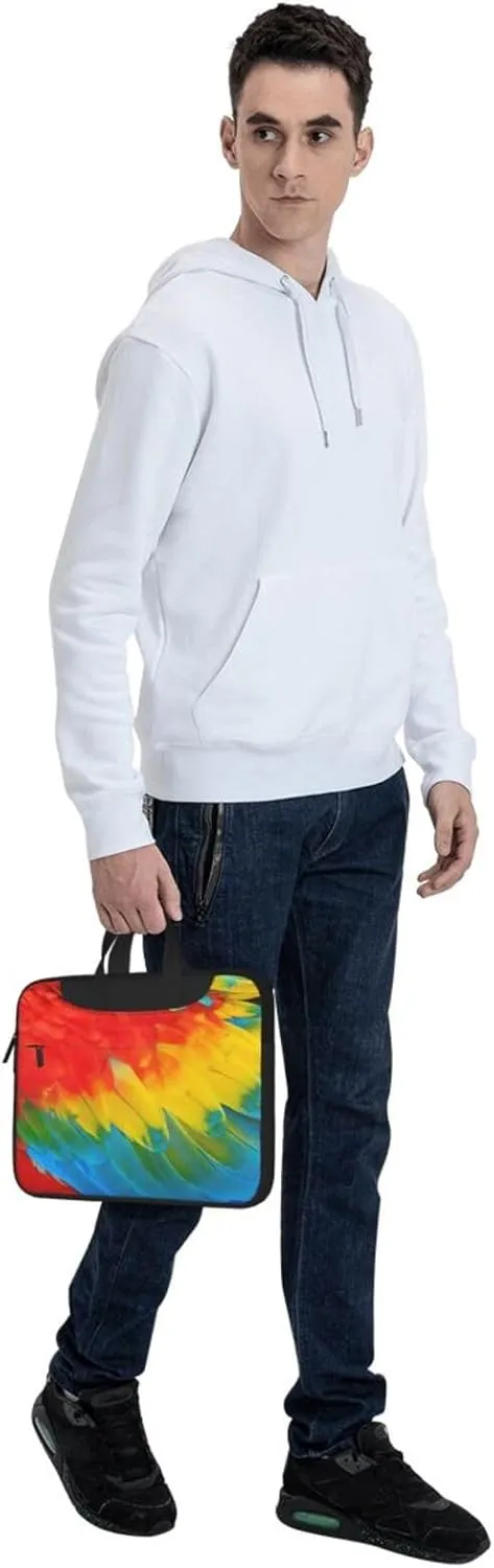 Fantastic Parrot Feather Print Laptop Bag,Can Use It Freely As A Shoulder Bag,Crossbody Bag,And Briefcase
