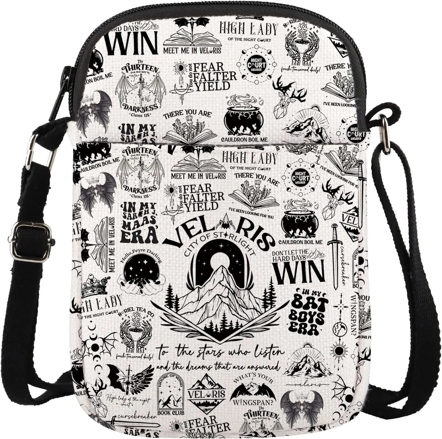 Fantasy Novel Inspired Gift To The Stars Who Listen And The Dreams That Are Answered Crossbody Bag Gift for Book Lovers