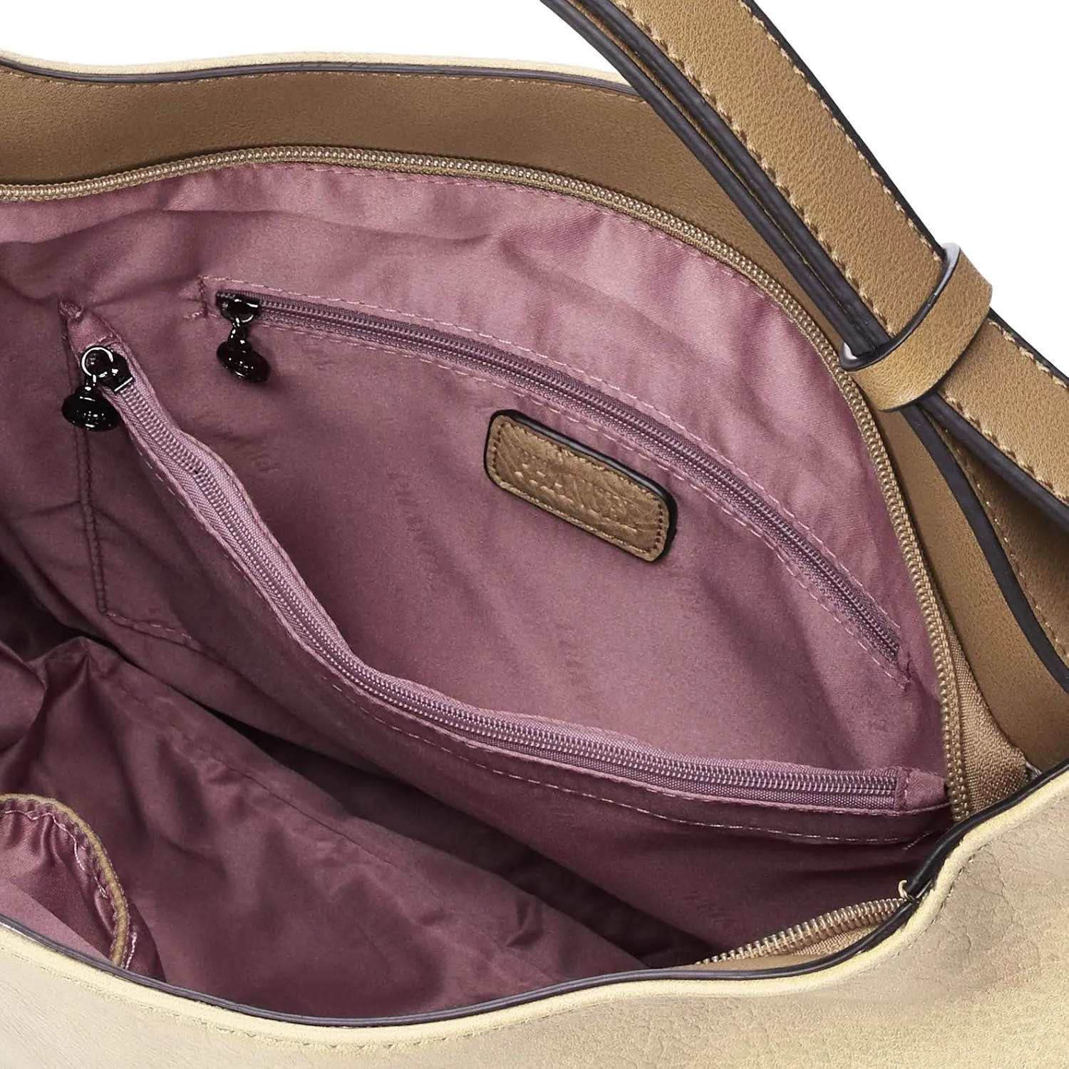 Fanuel A2242-1 Women's Bag, Uneven Dyed, Two-Divider, Vertical, Stylish, Commuting to Work, Going Out, Gray