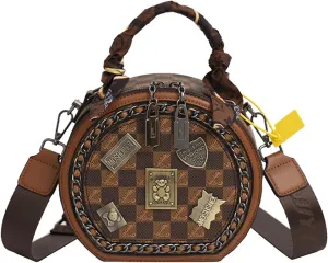 Fashion trend Unique fashion Korean style Perfect Ladies shoulder back or crossbody bag Fashion Women All Round cake bag Single shoulder crossbody bag (brown)