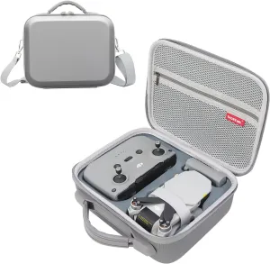 Father&I Drone 4K Mini / 2SE/2 Combo Accessories Only (Carry-ing) Protective Case Hard Storage Organizer Bag Holder for DJi Mini 4K / 2SE/2 Crossbody &Two Way Zipper, Grey (NOT Silicone)