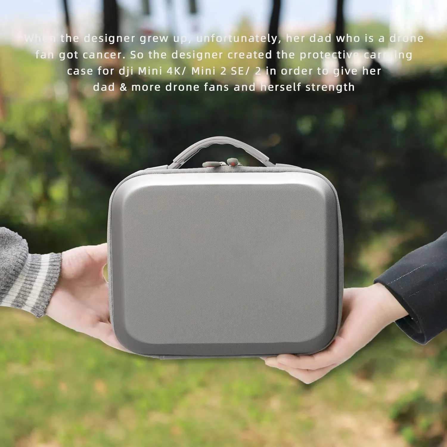 Father&I Drone 4K Mini / 2SE/2 Combo Accessories Only (Carry-ing) Protective Case Hard Storage Organizer Bag Holder for DJi Mini 4K / 2SE/2 Crossbody &Two Way Zipper, Grey (NOT Silicone)