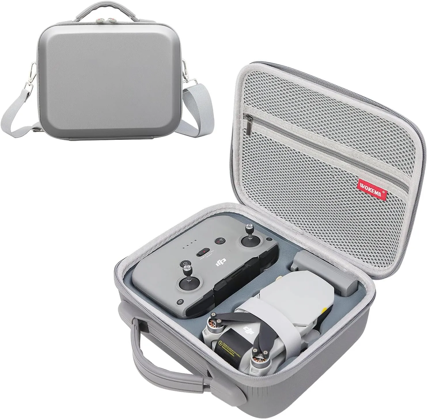 Father&I Drone 4K Mini / 2SE/2 Combo Accessories Only (Carry-ing) Protective Case Hard Storage Organizer Bag Holder for DJi Mini 4K / 2SE/2 Crossbody &Two Way Zipper, Grey (NOT Silicone)