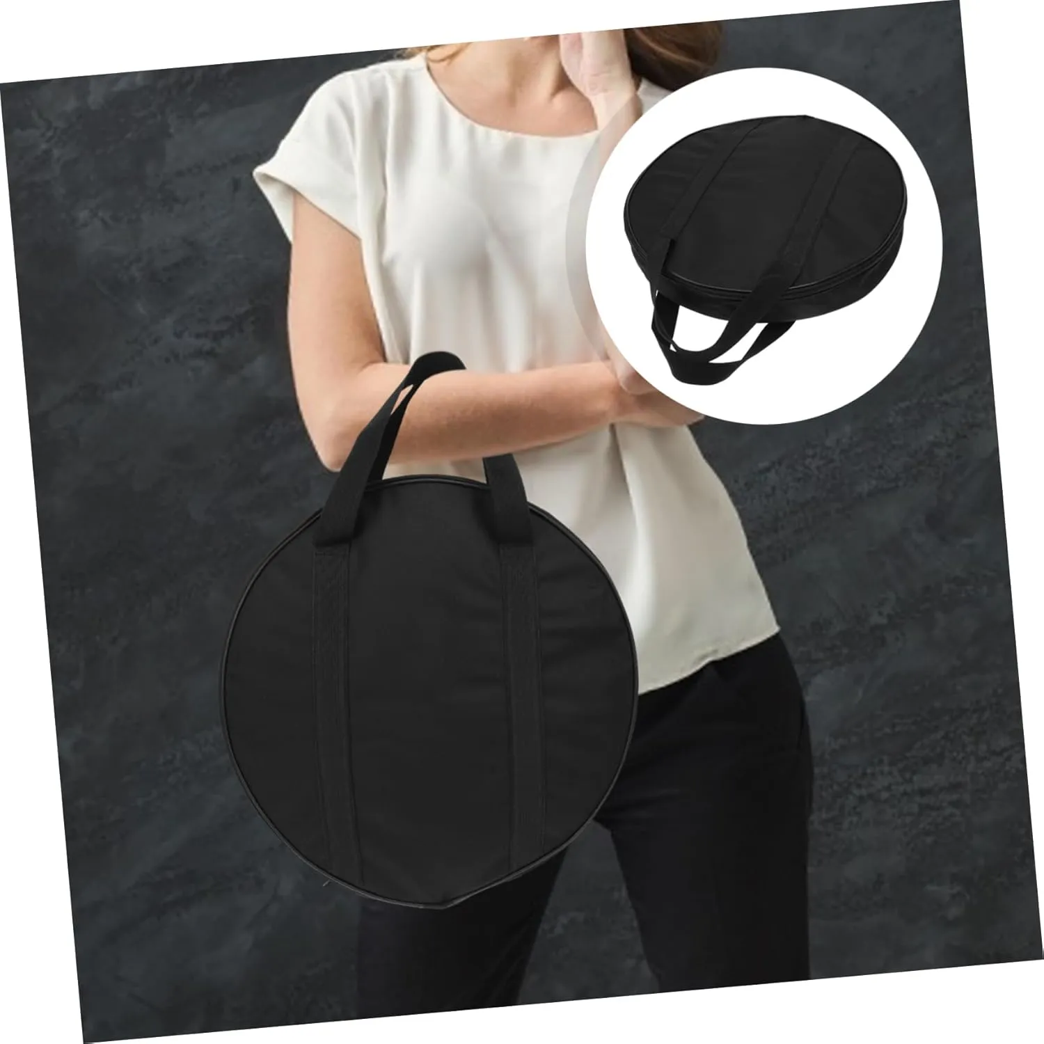 FAVOMOTO High-grade Gong Bag Cymbal Holder Travel Drum Set Case Cross-body Carrying Case Scratch-resistant Material