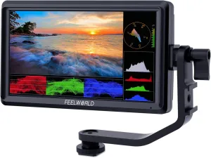 FEELWORLD FW568 6 inch DSLR Camera Field Monitor with Waveform LUTs Video Peaking Focus Assist 1920x1080 IPS 4K HDMI Professional Video Accessories