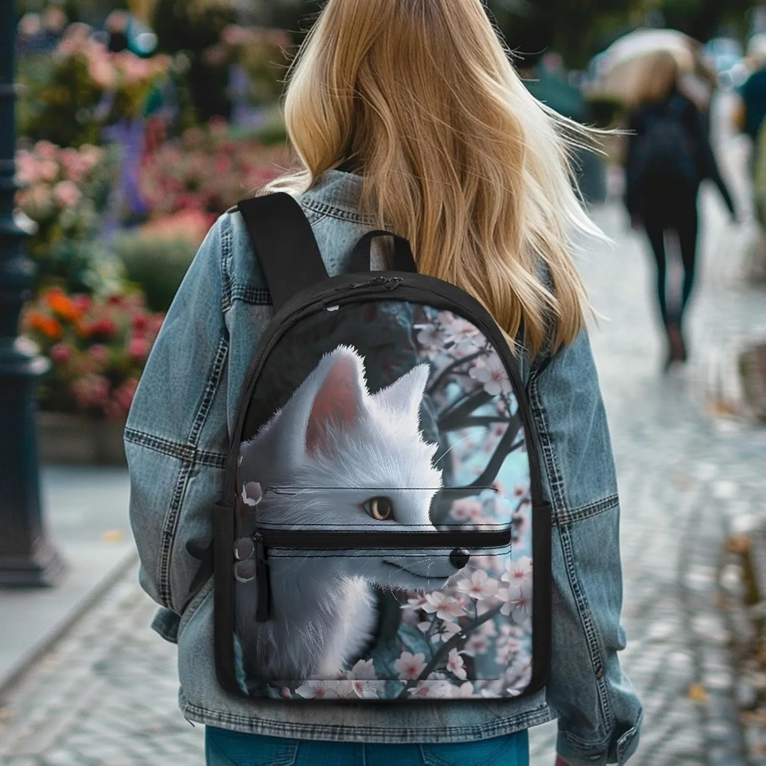 Fire Anger Fox Print Backpack School Bag for Boy Girl Men Women Large Capacity Book Bag Travel Daypack Rucksack,Fox 03