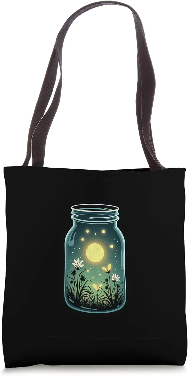 Fireflies In A Jar Nature Lover Glowing Insects Summer Night Tote Bag