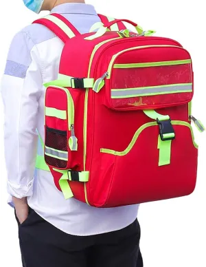 First Aid Kit Haversack Bag, First Responder Aid Bag with Reflective Strip for Boat, Car, Camping, Hiking, Travel & Backpacking