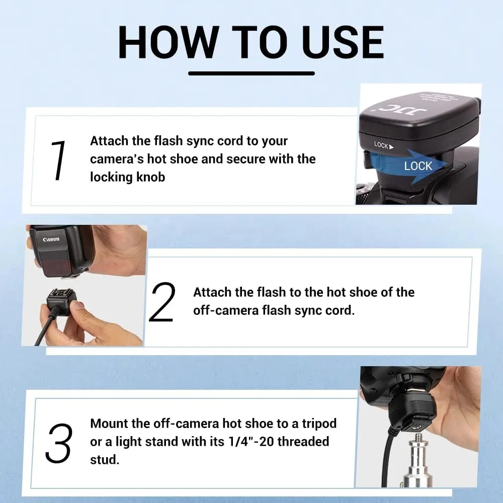 Flash TTL Cord JJC Off-Camera Flash Hot Shoe Cord for Nikon Z5 Z6 Z6II Z7 Z7II D6 D5 D780 D850 D810 D750 D500 D7500 D7200 D5600 D5500 D5300 D3500 D3400 Replaces Nikon SC-28 Cord -1.3m