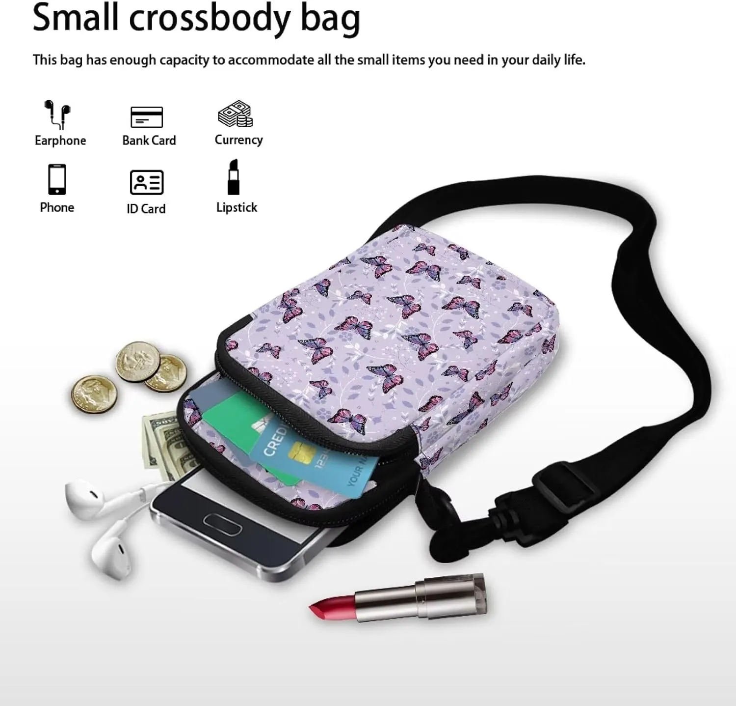 Flashideas Crossbody Bags for Women Cell Phone Shoulder Bag Storage Organizer for Purse Chest Bag for Travel