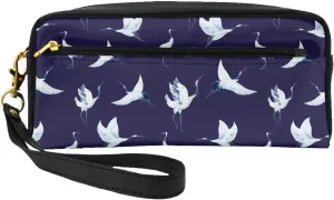 Flying Cranes Travel Toiletry Bag for Women Men Lightweight Small Cosmetic Makeup Bag Organizer Portable Storage Zipper Shaving Bags With Handle for Toiletries Shaving Accessories