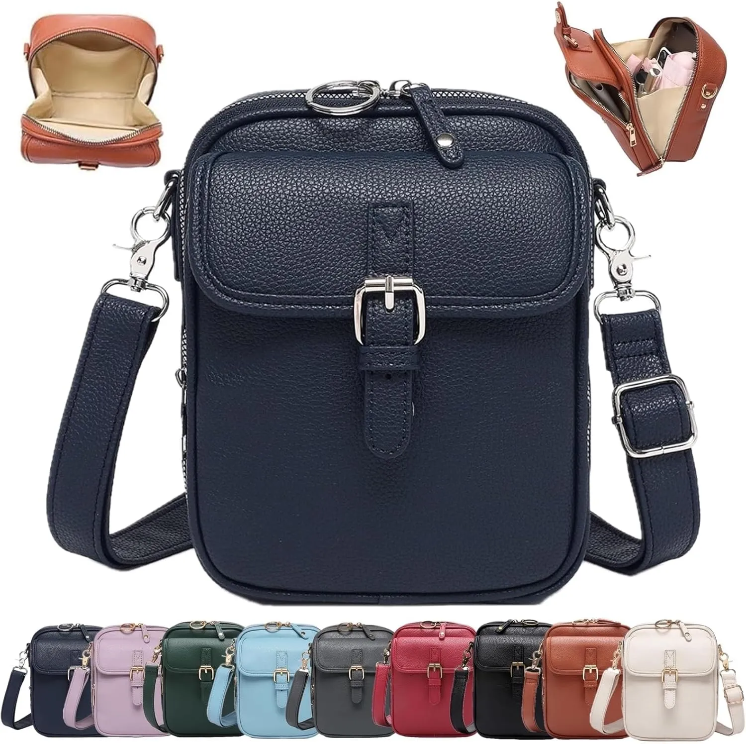 Forcipower07 Crossbody Bag, Forcipower07 Purse, Vintage Leather Anti Theft Shoulder Bag with 10 Card Slots
