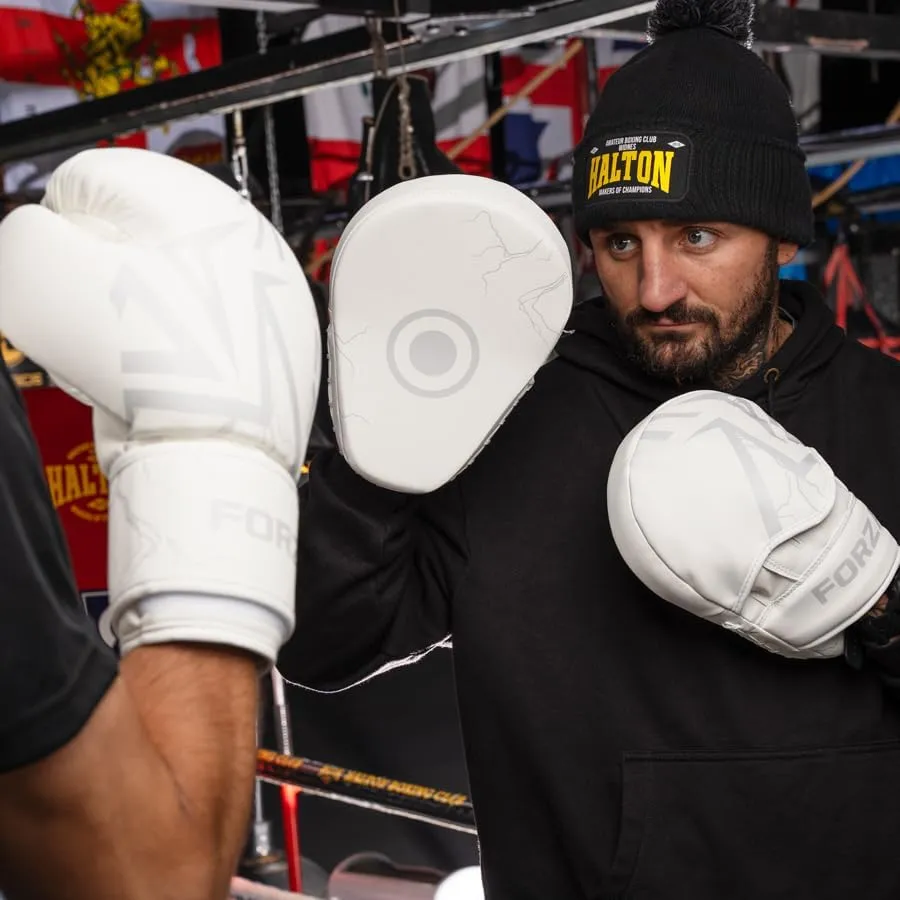 FORZA Boxing Focus Pads | Curved PU Leather Strike Mitts with Shock-Absorbing Foam – Premium Training Gear for Boxing, Kickboxing, and MMA